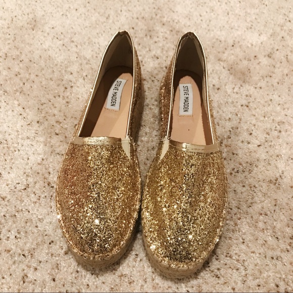 Steve Madden Shoes - New Steve Madden Gold Glitter Luuka Espadrilles